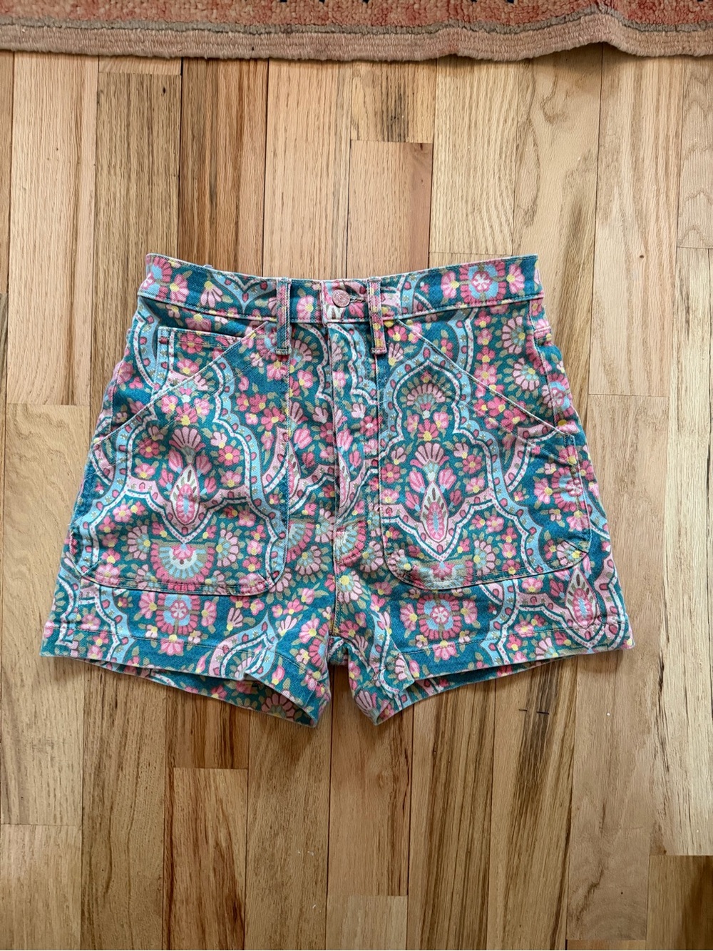 MOTHER High-Waist Paisley Shorts - as worn on SURVIVOR